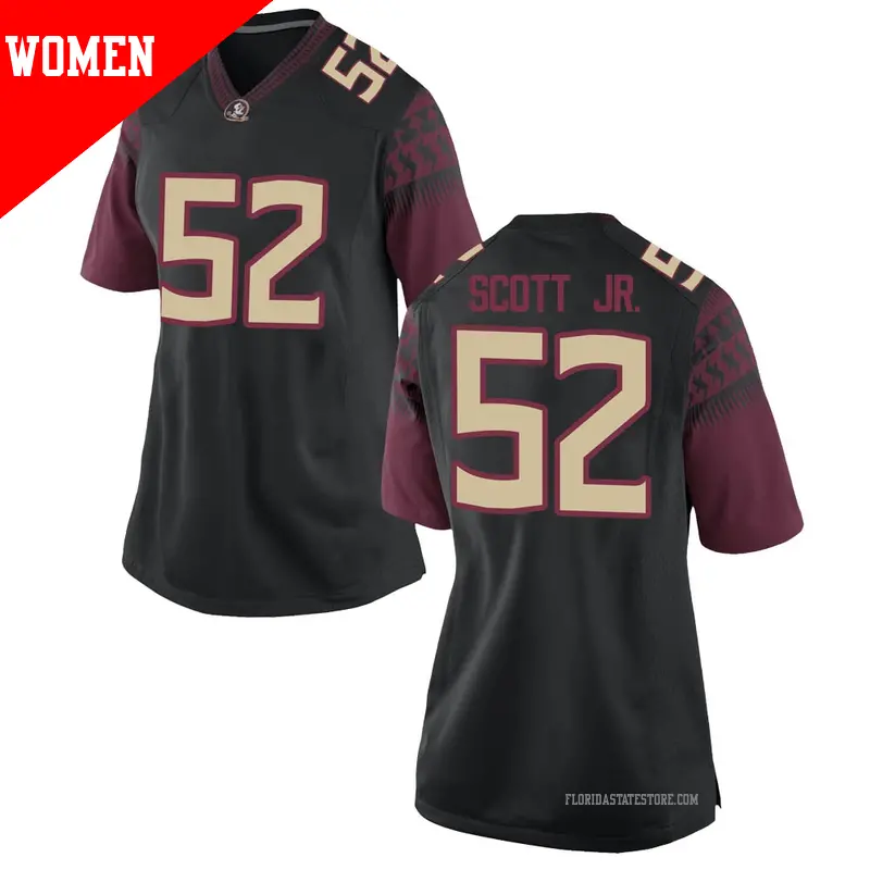 Women's #52 Robert Scott Jr. Florida State Seminoles Replica Black Football College Jersey Women's #52 Robert Scott Jr. Florida State Seminoles Replica Black Football College Jersey