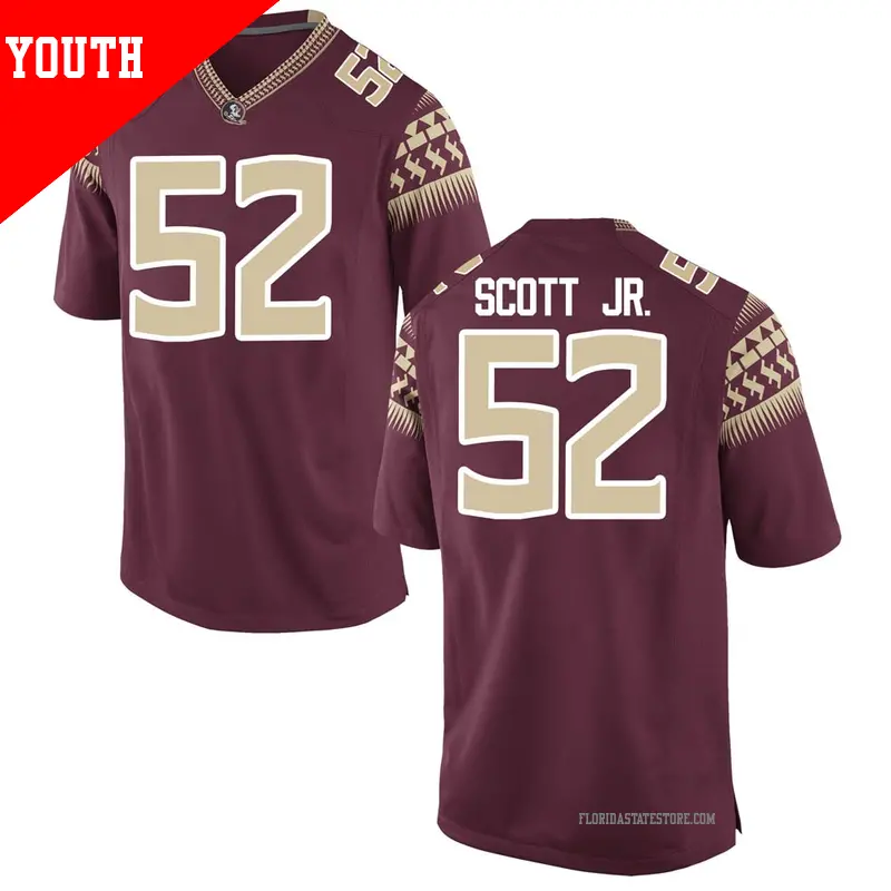 Youth #52 Robert Scott Jr. Florida State Seminoles Replica Garnet Football College Jersey Youth #52 Robert Scott Jr. Florida State Seminoles Replica Garnet Football College Jersey